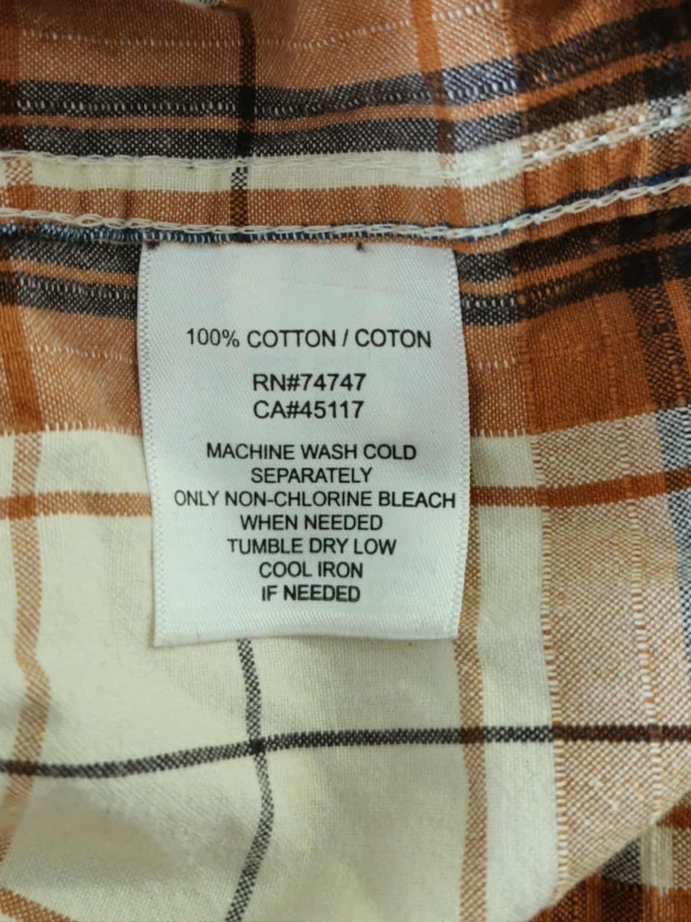RedHead Brand Co. Rust Orange Plaid Button Down Shirt - Men's Large Tall Rustic - Picture 5 of 5